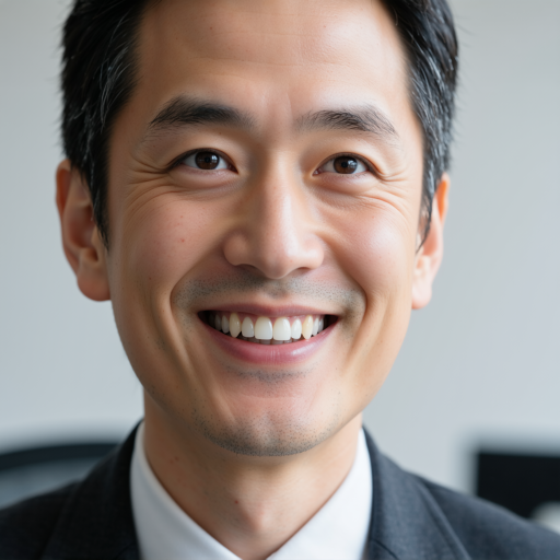 中年男性商务人士头像，穿深色西装，白色背景