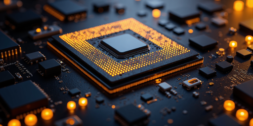 知名存储芯片制造商标识,橙色配色,现代设计